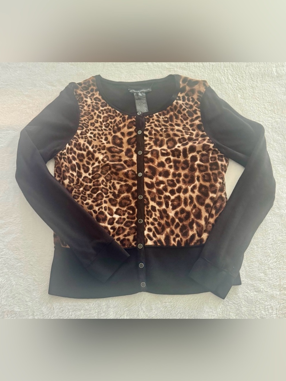 White House Black Market Leopard Print Cardigan Size Medium